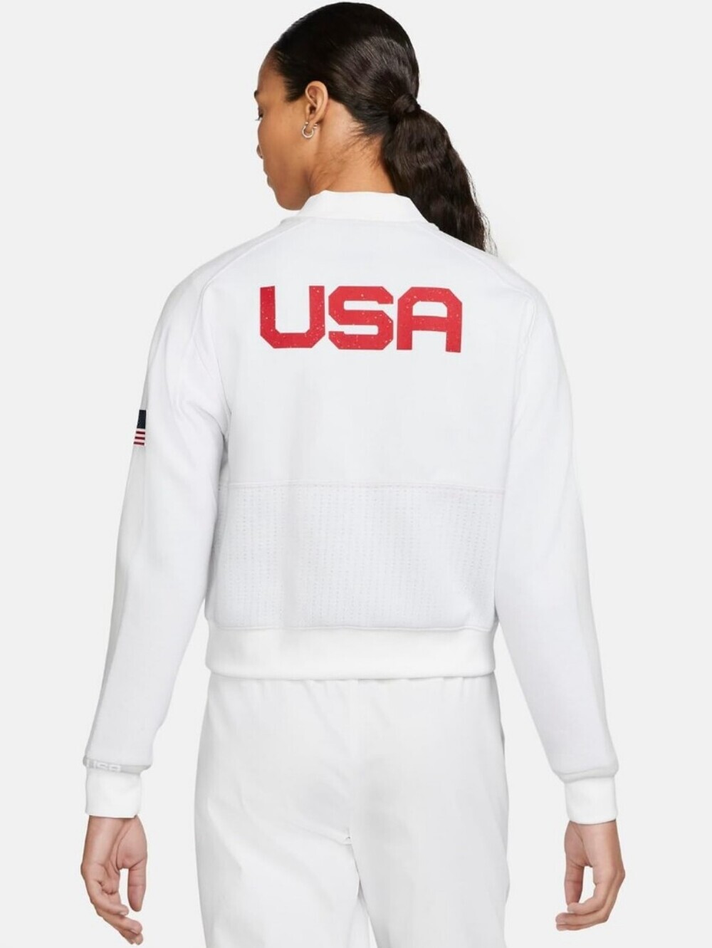 Nike White USA Olympic Varsity Jacket with Red Swoosh_S - Picture 3 of 10